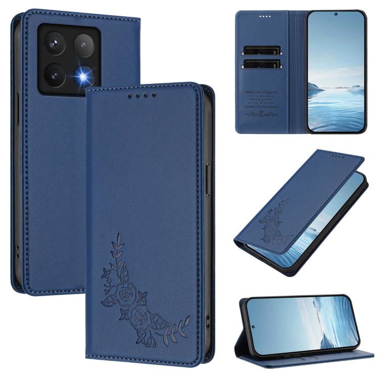 Peony Embossed Magnetic RFID Vegan Leather Phone Case, For Xiaomi 14T Pro 5G, For Xiaomi 14T 5G, For Xiaomi Poco F6 / Redmi Turbo 3, For Xiaomi Poco F6 Pro / Redmi K70 / K70 Pro, For Xiaomi Poco X6 Neo, For Xiaomi Poco X6 Pro, For Xiaomi 14 Ultra      ...