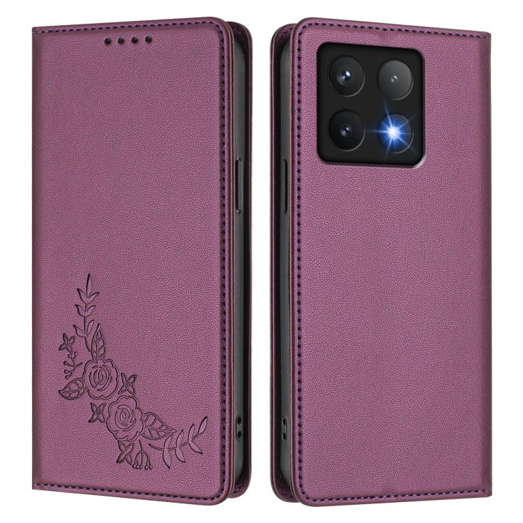 Peony Embossed Magnetic RFID Vegan Leather Phone Case, For Xiaomi 14T Pro 5G, For Xiaomi 14T 5G, For Xiaomi Poco F6 / Redmi Turbo 3, For Xiaomi Poco F6 Pro / Redmi K70 / K70 Pro, For Xiaomi Poco X6 Neo, For Xiaomi Poco X6 Pro, For Xiaomi 14 Ultra      ...