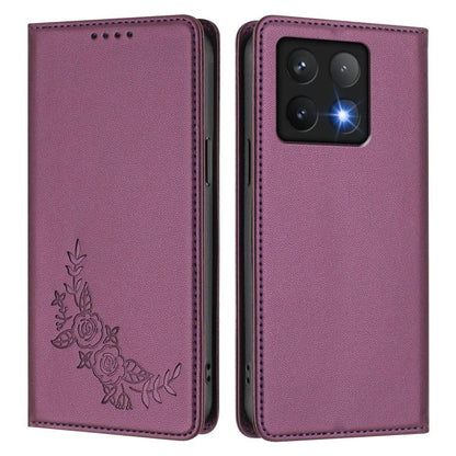 Peony Embossed Magnetic RFID Vegan Leather Phone Case, For Xiaomi 14T Pro 5G, For Xiaomi 14T 5G, For Xiaomi Poco F6 / Redmi Turbo 3, For Xiaomi Poco F6 Pro / Redmi K70 / K70 Pro, For Xiaomi Poco X6 Neo, For Xiaomi Poco X6 Pro, For Xiaomi 14 Ultra      ...