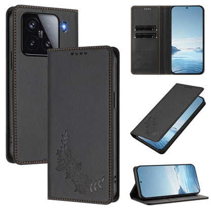 Peony Embossed Magnetic RFID Vegan Leather Phone Case, For Xiaomi Poco M7 4G 171mm, For Xiaomi 15T Pro 5G, For Xiaomi 15T 5G, For Xiaomi Civi 5 Pro 5G, For Xiaomi 15S Pro, For Xiaomi 15 Ultra, For Xiaomi Poco X7 Pro 5G / Redmi Turbo 4 5G               ...