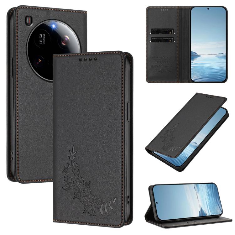 Peony Embossed Magnetic RFID Vegan Leather Phone Case, For Xiaomi Poco M7 4G 171mm, For Xiaomi 15T Pro 5G, For Xiaomi 15T 5G, For Xiaomi Civi 5 Pro 5G, For Xiaomi 15S Pro, For Xiaomi 15 Ultra, For Xiaomi Poco X7 Pro 5G / Redmi Turbo 4 5G               ...
