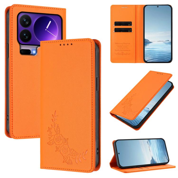 Peony Embossed Magnetic RFID Vegan Leather Phone Case, For Xiaomi 17 Max 5G, For Xiaomi 17T Pro 5G, For Xiaomi 17 Ultra, For Xiaomi Poco F8 Ultra 5G / Redmi K90 Pro Max, For Xiaomi Poco F8 Pro 5G / Redmi K90, For Xiaomi 17 Pro Max, For Xiaomi 17 Pro   ...