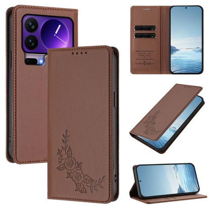 Peony Embossed Magnetic RFID Vegan Leather Phone Case, For Xiaomi 17 Max 5G, For Xiaomi 17T Pro 5G, For Xiaomi 17 Ultra, For Xiaomi Poco F8 Ultra 5G / Redmi K90 Pro Max, For Xiaomi Poco F8 Pro 5G / Redmi K90, For Xiaomi 17 Pro Max, For Xiaomi 17 Pro   ...