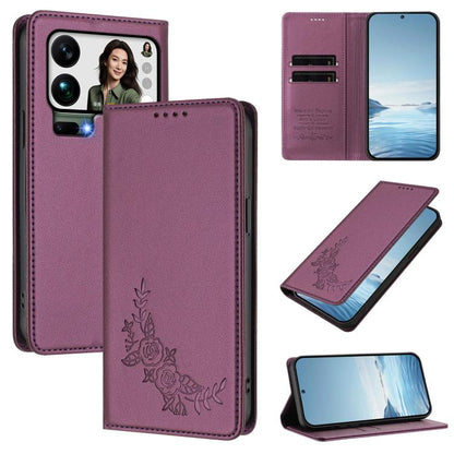 Peony Embossed Magnetic RFID Vegan Leather Phone Case, For Xiaomi 17 Max 5G, For Xiaomi 17T Pro 5G, For Xiaomi 17 Ultra, For Xiaomi Poco F8 Ultra 5G / Redmi K90 Pro Max, For Xiaomi Poco F8 Pro 5G / Redmi K90, For Xiaomi 17 Pro Max, For Xiaomi 17 Pro   ...