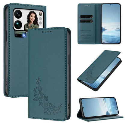 Peony Embossed Magnetic RFID Vegan Leather Phone Case, For Xiaomi 17 Max 5G, For Xiaomi 17T Pro 5G, For Xiaomi 17 Ultra, For Xiaomi Poco F8 Ultra 5G / Redmi K90 Pro Max, For Xiaomi Poco F8 Pro 5G / Redmi K90, For Xiaomi 17 Pro Max, For Xiaomi 17 Pro   ...