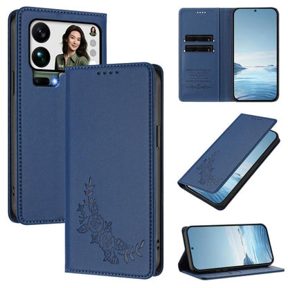 Peony Embossed Magnetic RFID Vegan Leather Phone Case, For Xiaomi 17 Max 5G, For Xiaomi 17T Pro 5G, For Xiaomi 17 Ultra, For Xiaomi Poco F8 Ultra 5G / Redmi K90 Pro Max, For Xiaomi Poco F8 Pro 5G / Redmi K90, For Xiaomi 17 Pro Max, For Xiaomi 17 Pro   ...