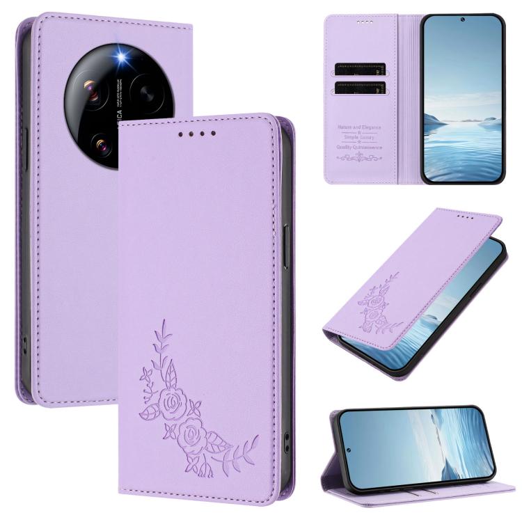 Peony Embossed Magnetic RFID Vegan Leather Phone Case, For Xiaomi 17 Max 5G, For Xiaomi 17T Pro 5G, For Xiaomi 17 Ultra, For Xiaomi Poco F8 Ultra 5G / Redmi K90 Pro Max, For Xiaomi Poco F8 Pro 5G / Redmi K90, For Xiaomi 17 Pro Max, For Xiaomi 17 Pro   ...