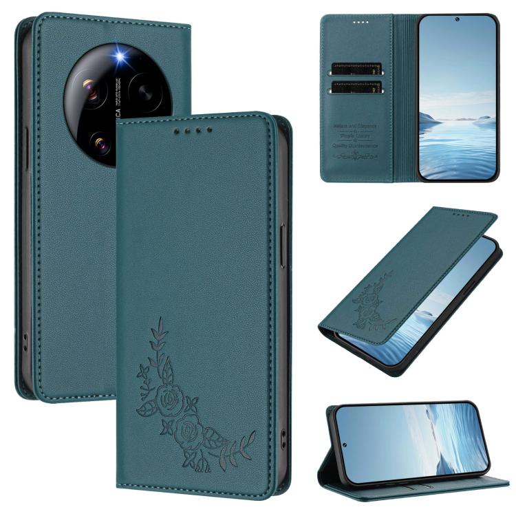 Peony Embossed Magnetic RFID Vegan Leather Phone Case, For Xiaomi 17 Max 5G, For Xiaomi 17T Pro 5G, For Xiaomi 17 Ultra, For Xiaomi Poco F8 Ultra 5G / Redmi K90 Pro Max, For Xiaomi Poco F8 Pro 5G / Redmi K90, For Xiaomi 17 Pro Max, For Xiaomi 17 Pro   ...
