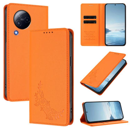 Peony Embossed Magnetic RFID Vegan Leather Phone Case, For Xiaomi 13T / 13T Pro / Redmi K60 Ultra, For Xiaomi 13 Ultra, For Xiaomi Civi 3, For Xiaomi 13 Lite / Civi 2, For Xiaomi 13 Pro 5G, For Xiaomi 13