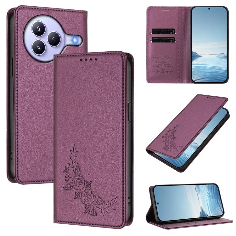 Peony Embossed Magnetic RFID Vegan Leather Phone Case, For Xiaomi Poco M7 4G 171mm, For Xiaomi 15T Pro 5G, For Xiaomi 15T 5G, For Xiaomi Civi 5 Pro 5G, For Xiaomi 15S Pro, For Xiaomi 15 Ultra, For Xiaomi Poco X7 Pro 5G / Redmi Turbo 4 5G               ...
