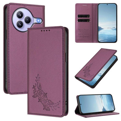Peony Embossed Magnetic RFID Vegan Leather Phone Case, For Xiaomi Poco M7 4G 171mm, For Xiaomi 15T Pro 5G, For Xiaomi 15T 5G, For Xiaomi Civi 5 Pro 5G, For Xiaomi 15S Pro, For Xiaomi 15 Ultra, For Xiaomi Poco X7 Pro 5G / Redmi Turbo 4 5G               ...