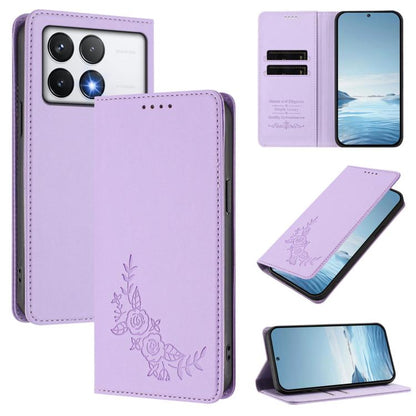Peony Embossed Magnetic RFID Vegan Leather Phone Case, For Xiaomi 14T Pro 5G, For Xiaomi 14T 5G, For Xiaomi Poco F6 / Redmi Turbo 3, For Xiaomi Poco F6 Pro / Redmi K70 / K70 Pro, For Xiaomi Poco X6 Neo, For Xiaomi Poco X6 Pro, For Xiaomi 14 Ultra      ...