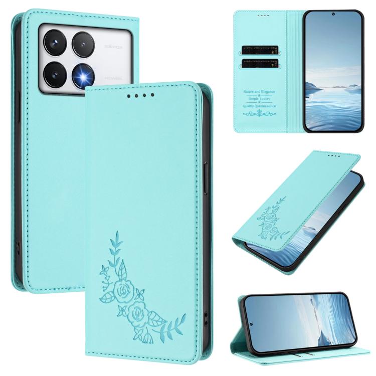 Peony Embossed Magnetic RFID Vegan Leather Phone Case, For Xiaomi 14T Pro 5G, For Xiaomi 14T 5G, For Xiaomi Poco F6 / Redmi Turbo 3, For Xiaomi Poco F6 Pro / Redmi K70 / K70 Pro, For Xiaomi Poco X6 Neo, For Xiaomi Poco X6 Pro, For Xiaomi 14 Ultra      ...