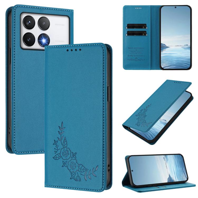 Peony Embossed Magnetic RFID Vegan Leather Phone Case, For Xiaomi 14T Pro 5G, For Xiaomi 14T 5G, For Xiaomi Poco F6 / Redmi Turbo 3, For Xiaomi Poco F6 Pro / Redmi K70 / K70 Pro, For Xiaomi Poco X6 Neo, For Xiaomi Poco X6 Pro, For Xiaomi 14 Ultra      ...
