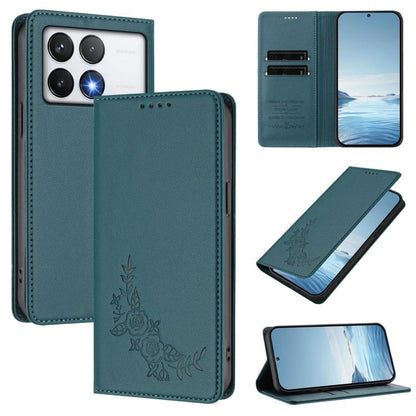 Peony Embossed Magnetic RFID Vegan Leather Phone Case, For Xiaomi 14T Pro 5G, For Xiaomi 14T 5G, For Xiaomi Poco F6 / Redmi Turbo 3, For Xiaomi Poco F6 Pro / Redmi K70 / K70 Pro, For Xiaomi Poco X6 Neo, For Xiaomi Poco X6 Pro, For Xiaomi 14 Ultra      ...