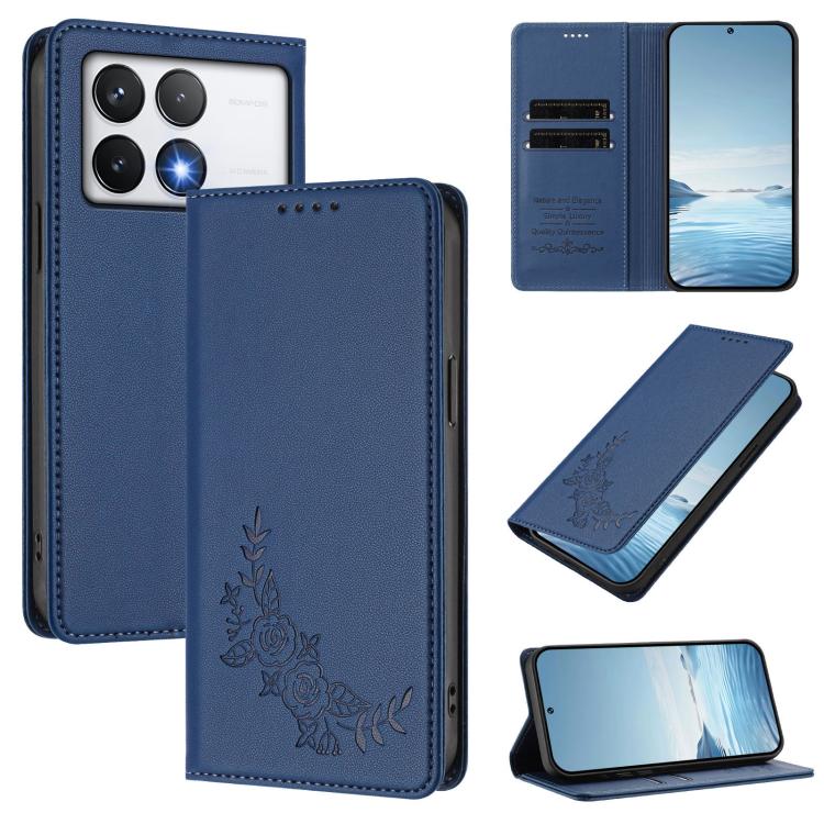Peony Embossed Magnetic RFID Vegan Leather Phone Case, For Xiaomi 14T Pro 5G, For Xiaomi 14T 5G, For Xiaomi Poco F6 / Redmi Turbo 3, For Xiaomi Poco F6 Pro / Redmi K70 / K70 Pro, For Xiaomi Poco X6 Neo, For Xiaomi Poco X6 Pro, For Xiaomi 14 Ultra      ...