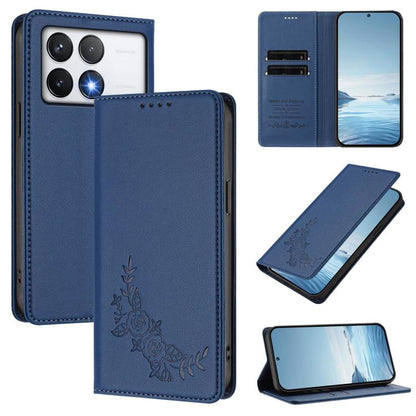 Peony Embossed Magnetic RFID Vegan Leather Phone Case, For Xiaomi 14T Pro 5G, For Xiaomi 14T 5G, For Xiaomi Poco F6 / Redmi Turbo 3, For Xiaomi Poco F6 Pro / Redmi K70 / K70 Pro, For Xiaomi Poco X6 Neo, For Xiaomi Poco X6 Pro, For Xiaomi 14 Ultra      ...