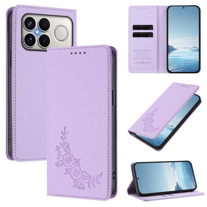 Peony Embossed Magnetic RFID Vegan Leather Phone Case, For Xiaomi 17 Max 5G, For Xiaomi 17T Pro 5G, For Xiaomi 17 Ultra, For Xiaomi Poco F8 Ultra 5G / Redmi K90 Pro Max, For Xiaomi Poco F8 Pro 5G / Redmi K90, For Xiaomi 17 Pro Max, For Xiaomi 17 Pro   ...