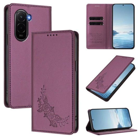 Peony Embossed Magnetic RFID Vegan Leather Phone Case, For Xiaomi Poco M7 4G 171mm, For Xiaomi 15T Pro 5G, For Xiaomi 15T 5G, For Xiaomi Civi 5 Pro 5G, For Xiaomi 15S Pro, For Xiaomi 15 Ultra, For Xiaomi Poco X7 Pro 5G / Redmi Turbo 4 5G               ...
