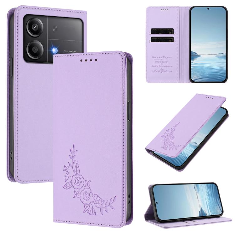 Peony Embossed Magnetic RFID Vegan Leather Phone Case, For Xiaomi 14T Pro 5G, For Xiaomi 14T 5G, For Xiaomi Poco F6 / Redmi Turbo 3, For Xiaomi Poco F6 Pro / Redmi K70 / K70 Pro, For Xiaomi Poco X6 Neo, For Xiaomi Poco X6 Pro, For Xiaomi 14 Ultra      ...