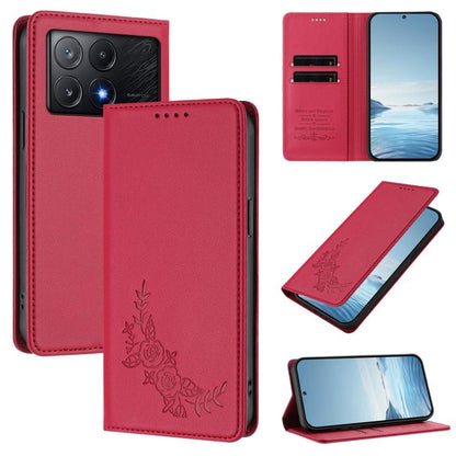 Peony Embossed Magnetic RFID Vegan Leather Phone Case, For Xiaomi 14T Pro 5G, For Xiaomi 14T 5G, For Xiaomi Poco F6 / Redmi Turbo 3, For Xiaomi Poco F6 Pro / Redmi K70 / K70 Pro, For Xiaomi Poco X6 Neo, For Xiaomi Poco X6 Pro, For Xiaomi 14 Ultra      ...