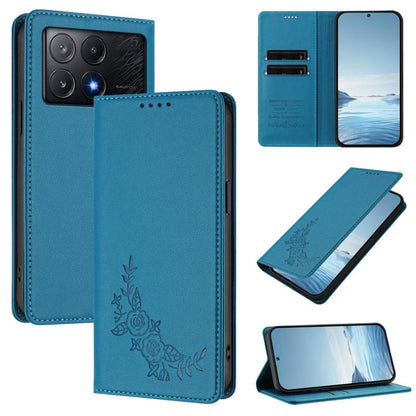 Peony Embossed Magnetic RFID Vegan Leather Phone Case, For Xiaomi 14T Pro 5G, For Xiaomi 14T 5G, For Xiaomi Poco F6 / Redmi Turbo 3, For Xiaomi Poco F6 Pro / Redmi K70 / K70 Pro, For Xiaomi Poco X6 Neo, For Xiaomi Poco X6 Pro, For Xiaomi 14 Ultra      ...
