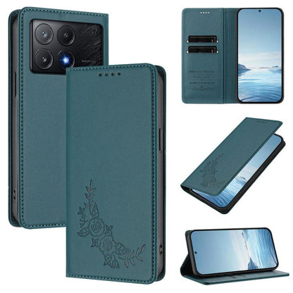 Peony Embossed Magnetic RFID Vegan Leather Phone Case, For Xiaomi 14T Pro 5G, For Xiaomi 14T 5G, For Xiaomi Poco F6 / Redmi Turbo 3, For Xiaomi Poco F6 Pro / Redmi K70 / K70 Pro, For Xiaomi Poco X6 Neo, For Xiaomi Poco X6 Pro, For Xiaomi 14 Ultra      ...