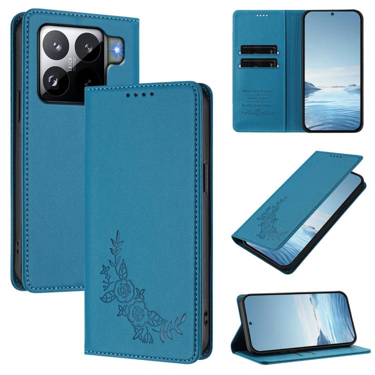 Peony Embossed Magnetic RFID Vegan Leather Phone Case, For Xiaomi Poco M7 4G 171mm, For Xiaomi 15T Pro 5G, For Xiaomi 15T 5G, For Xiaomi Civi 5 Pro 5G, For Xiaomi 15S Pro, For Xiaomi 15 Ultra, For Xiaomi Poco X7 Pro 5G / Redmi Turbo 4 5G               ...