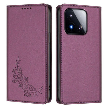 Peony Embossed Magnetic RFID Vegan Leather Phone Case, For Xiaomi 17 Max 5G, For Xiaomi 17T Pro 5G, For Xiaomi 17 Ultra, For Xiaomi Poco F8 Ultra 5G / Redmi K90 Pro Max, For Xiaomi Poco F8 Pro 5G / Redmi K90, For Xiaomi 17 Pro Max, For Xiaomi 17 Pro   ...