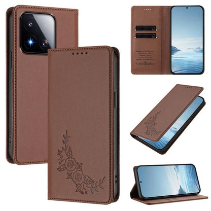Peony Embossed Magnetic RFID Vegan Leather Phone Case, For Xiaomi 17 Max 5G, For Xiaomi 17T Pro 5G, For Xiaomi 17 Ultra, For Xiaomi Poco F8 Ultra 5G / Redmi K90 Pro Max, For Xiaomi Poco F8 Pro 5G / Redmi K90, For Xiaomi 17 Pro Max, For Xiaomi 17 Pro   ...