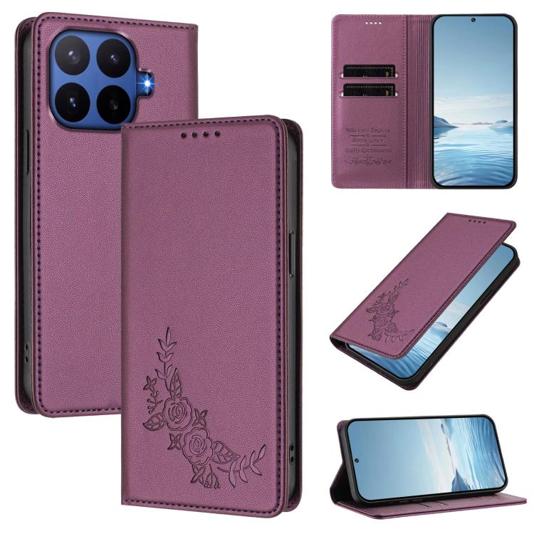 Peony Embossed Magnetic RFID Vegan Leather Phone Case, For Xiaomi 17 Max 5G, For Xiaomi 17T Pro 5G, For Xiaomi 17 Ultra, For Xiaomi Poco F8 Ultra 5G / Redmi K90 Pro Max, For Xiaomi Poco F8 Pro 5G / Redmi K90, For Xiaomi 17 Pro Max, For Xiaomi 17 Pro   ...
