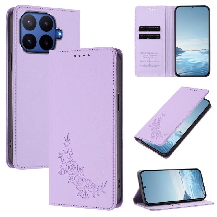 Peony Embossed Magnetic RFID Vegan Leather Phone Case, For Xiaomi 17 Max 5G, For Xiaomi 17T Pro 5G, For Xiaomi 17 Ultra, For Xiaomi Poco F8 Ultra 5G / Redmi K90 Pro Max, For Xiaomi Poco F8 Pro 5G / Redmi K90, For Xiaomi 17 Pro Max, For Xiaomi 17 Pro   ...