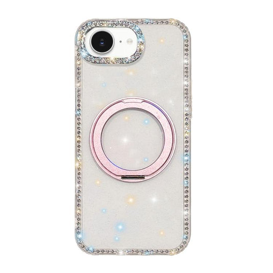 Diamond IMD 360 Rotation Magnetic Metal Holder Phone Case, For iPhone 17e / 16e, For iPhone 17 Pro Max, For iPhone 17 Pro, For iPhone 17, For iPhone Air, For iPhone 16 Pro Max, For iPhone 16 Pro, For iPhone 16, For iPhone 15 Pro Max, For iPhone 15 Pro