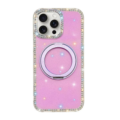 Diamond IMD 360 Rotation Magnetic Metal Holder Phone Case, For iPhone 15, For iPhone 14, For iPhone 14 Pro, For iPhone 14 Pro Max, For iPhone 13 Pro Max, For iPhone 13 Pro, For iPhone 13