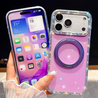 Diamond IMD 360 Rotation Magnetic Metal Holder Phone Case, For iPhone 15, For iPhone 14, For iPhone 14 Pro, For iPhone 14 Pro Max, For iPhone 13 Pro Max, For iPhone 13 Pro, For iPhone 13