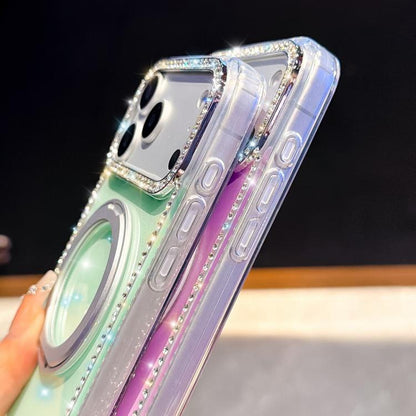 Diamond IMD 360 Rotation Magnetic Metal Holder Phone Case, For iPhone 15, For iPhone 14, For iPhone 14 Pro, For iPhone 14 Pro Max, For iPhone 13 Pro Max, For iPhone 13 Pro, For iPhone 13