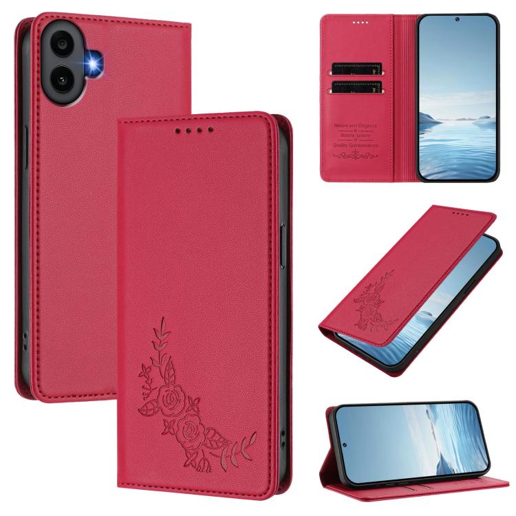 Peony Embossed Magnetic RFID Vegan Leather Phone Case, For Nothing Phone 4a Pro, For Nothing Phone 4a, For Nothing Phone 3a Lite, For Nothing Phone 3, For Nothing CMF Phone 2 Pro, For Nothing Phone 3a, For Nothing Phone 3a Pro, For Nothing CMF Phone 1 ...