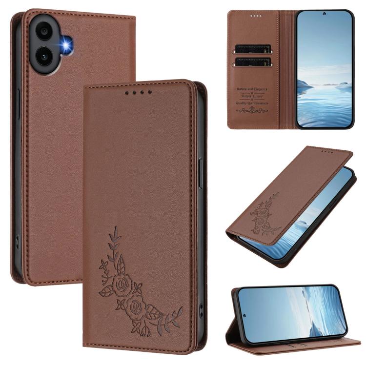 Peony Embossed Magnetic RFID Vegan Leather Phone Case, For Nothing Phone 4a Pro, For Nothing Phone 4a, For Nothing Phone 3a Lite, For Nothing Phone 3, For Nothing CMF Phone 2 Pro, For Nothing Phone 3a, For Nothing Phone 3a Pro, For Nothing CMF Phone 1 ...