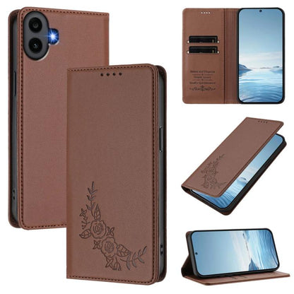 Peony Embossed Magnetic RFID Vegan Leather Phone Case, For Nothing Phone 4a Pro, For Nothing Phone 4a, For Nothing Phone 3a Lite, For Nothing Phone 3, For Nothing CMF Phone 2 Pro, For Nothing Phone 3a, For Nothing Phone 3a Pro, For Nothing CMF Phone 1 ...