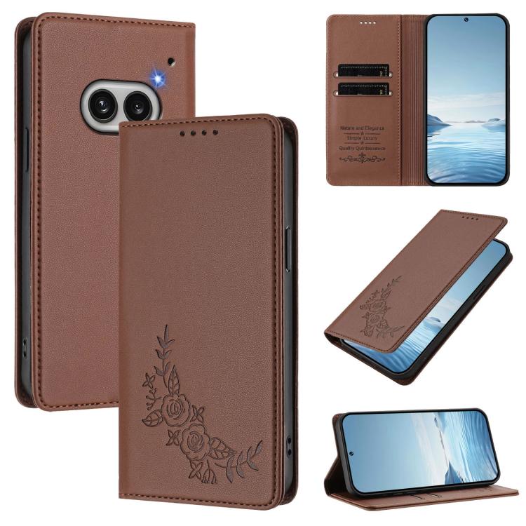 Peony Embossed Magnetic RFID Vegan Leather Phone Case, For Nothing Phone 4a Pro, For Nothing Phone 4a, For Nothing Phone 3a Lite, For Nothing Phone 3, For Nothing CMF Phone 2 Pro, For Nothing Phone 3a, For Nothing Phone 3a Pro, For Nothing CMF Phone 1 ...