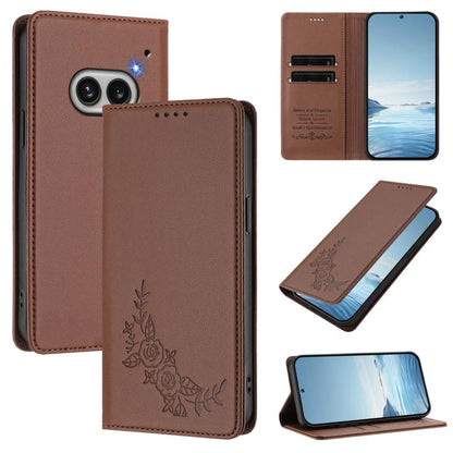 Peony Embossed Magnetic RFID Vegan Leather Phone Case, For Nothing Phone 4a Pro, For Nothing Phone 4a, For Nothing Phone 3a Lite, For Nothing Phone 3, For Nothing CMF Phone 2 Pro, For Nothing Phone 3a, For Nothing Phone 3a Pro, For Nothing CMF Phone 1 ...