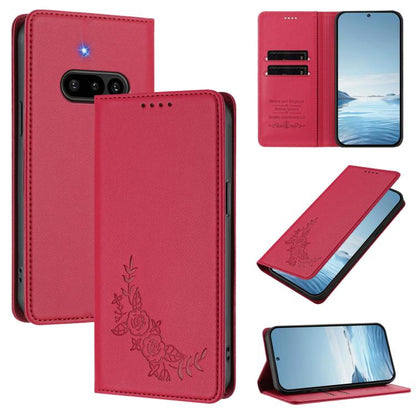 Peony Embossed Magnetic RFID Vegan Leather Phone Case, For Nothing Phone 4a Pro, For Nothing Phone 4a, For Nothing Phone 3a Lite, For Nothing Phone 3, For Nothing CMF Phone 2 Pro, For Nothing Phone 3a, For Nothing Phone 3a Pro, For Nothing CMF Phone 1 ...