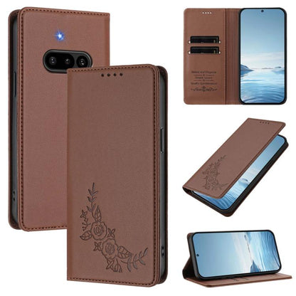 Peony Embossed Magnetic RFID Vegan Leather Phone Case, For Nothing Phone 4a Pro, For Nothing Phone 4a, For Nothing Phone 3a Lite, For Nothing Phone 3, For Nothing CMF Phone 2 Pro, For Nothing Phone 3a, For Nothing Phone 3a Pro, For Nothing CMF Phone 1 ...