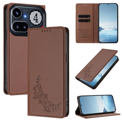 Peony Embossed Magnetic RFID Vegan Leather Phone Case, For Nothing Phone 4a Pro, For Nothing Phone 4a, For Nothing Phone 3a Lite, For Nothing Phone 3, For Nothing CMF Phone 2 Pro, For Nothing Phone 3a, For Nothing Phone 3a Pro, For Nothing CMF Phone 1 ...