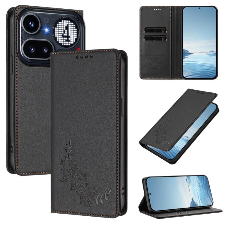 Peony Embossed Magnetic RFID Vegan Leather Phone Case, For Nothing Phone 4a Pro, For Nothing Phone 4a, For Nothing Phone 3a Lite, For Nothing Phone 3, For Nothing CMF Phone 2 Pro, For Nothing Phone 3a, For Nothing Phone 3a Pro, For Nothing CMF Phone 1 ...