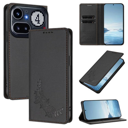 Peony Embossed Magnetic RFID Vegan Leather Phone Case, For Nothing Phone 4a Pro, For Nothing Phone 4a, For Nothing Phone 3a Lite, For Nothing Phone 3, For Nothing CMF Phone 2 Pro, For Nothing Phone 3a, For Nothing Phone 3a Pro, For Nothing CMF Phone 1 ...