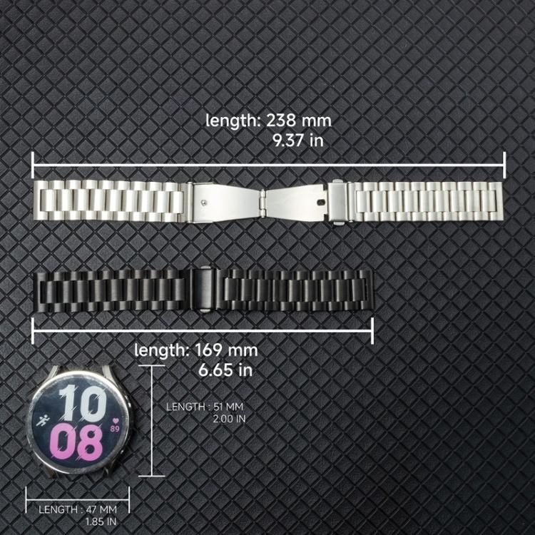 Tri-Beads Stainless Steel Watch Band with Film Integrated PC Case and Strap Link Remover Set, For Samsung Galaxy Watch7 44mm, For Samsung Galaxy Watch7 40mm, For Samsung Galaxy Watch6 44mm, For Samsung Galaxy Watch6 40mm, For Samsung Galaxy Watch5 44mm...