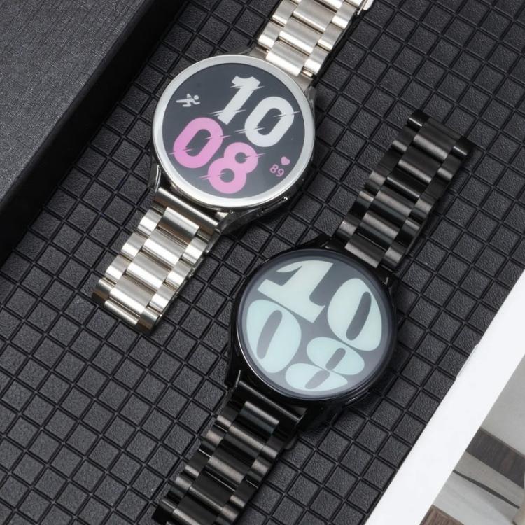 Tri-Beads Stainless Steel Watch Band with Film Integrated PC Case and Strap Link Remover Set, For Samsung Galaxy Watch7 44mm, For Samsung Galaxy Watch7 40mm, For Samsung Galaxy Watch6 44mm, For Samsung Galaxy Watch6 40mm, For Samsung Galaxy Watch5 44mm...