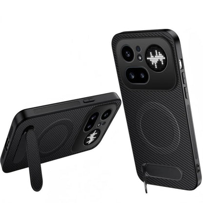 WANLONFENG Kickstand Carbon Fiber Texture Magnetic Phone Case, For Nothing Phone 4a Pro, For Nothing Phone 4a
