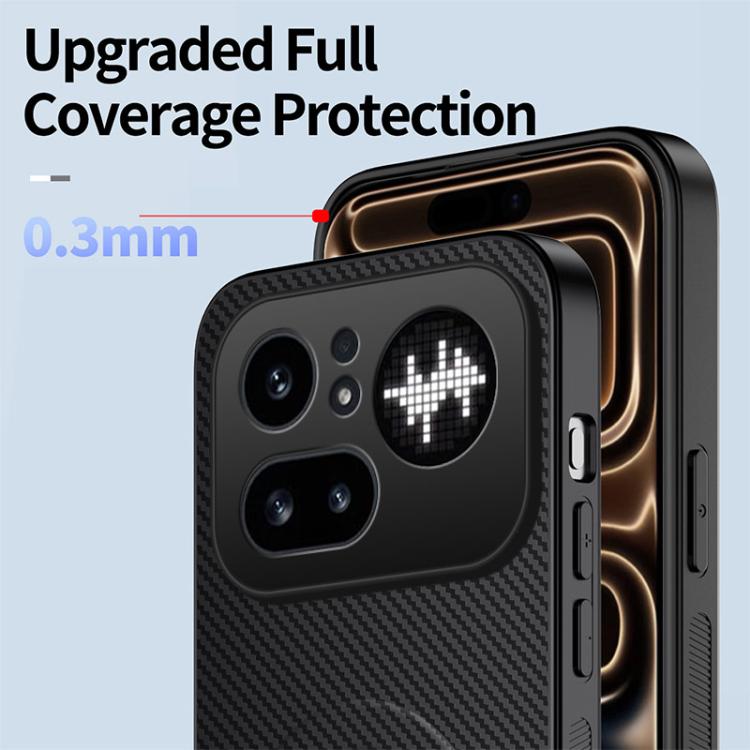 WANLONFENG Kickstand Carbon Fiber Texture Magnetic Phone Case with 2pcs Screen Films, For Nothing Phone 4a Pro, For Nothing Phone 4a